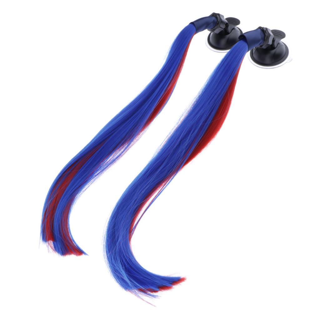 Ladies Helmet Pigtails with Removable Suction Cup for Motorcycle Biker Helmet