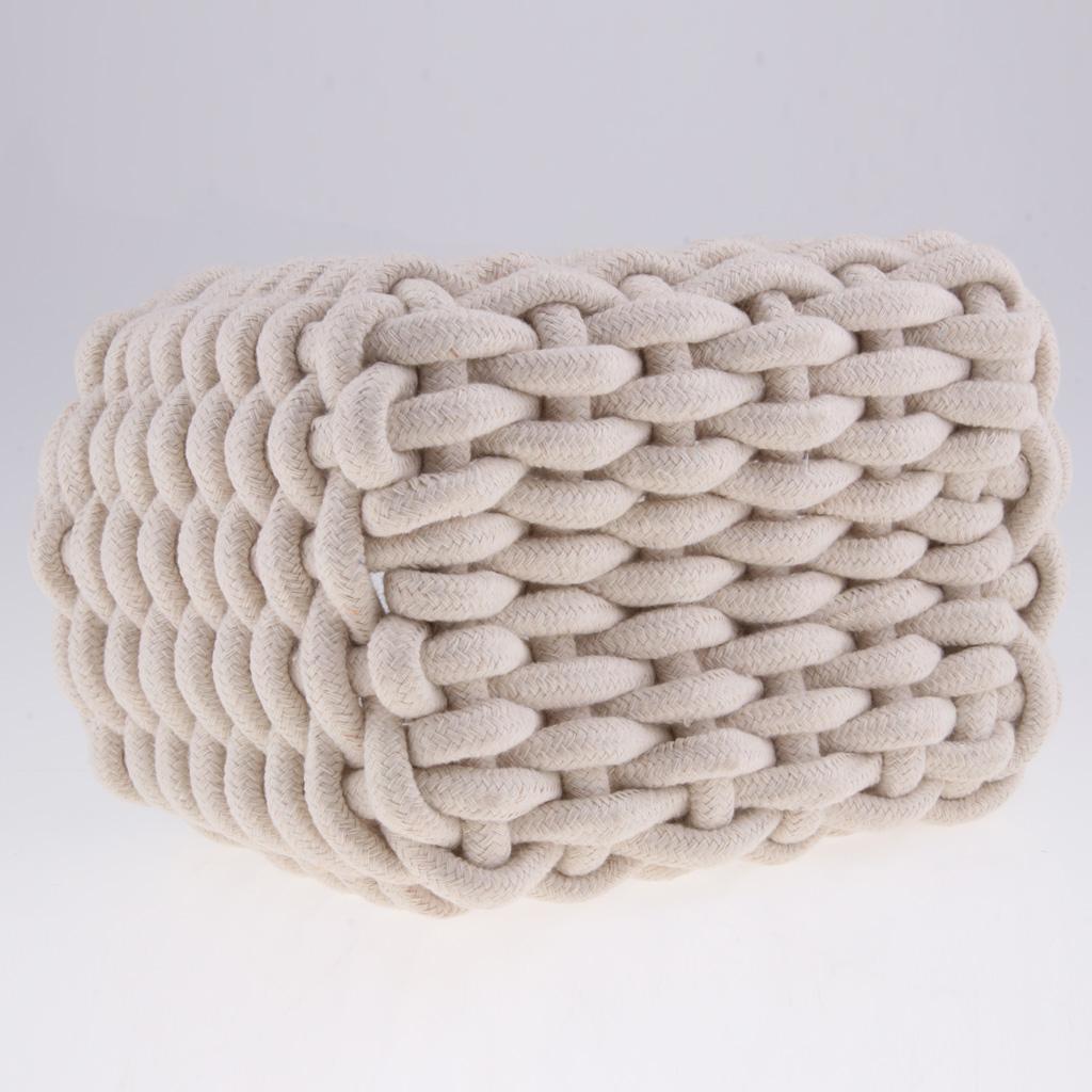 Linen Weaving Storage Baskets Box with Handle Laundry Basket Organizer