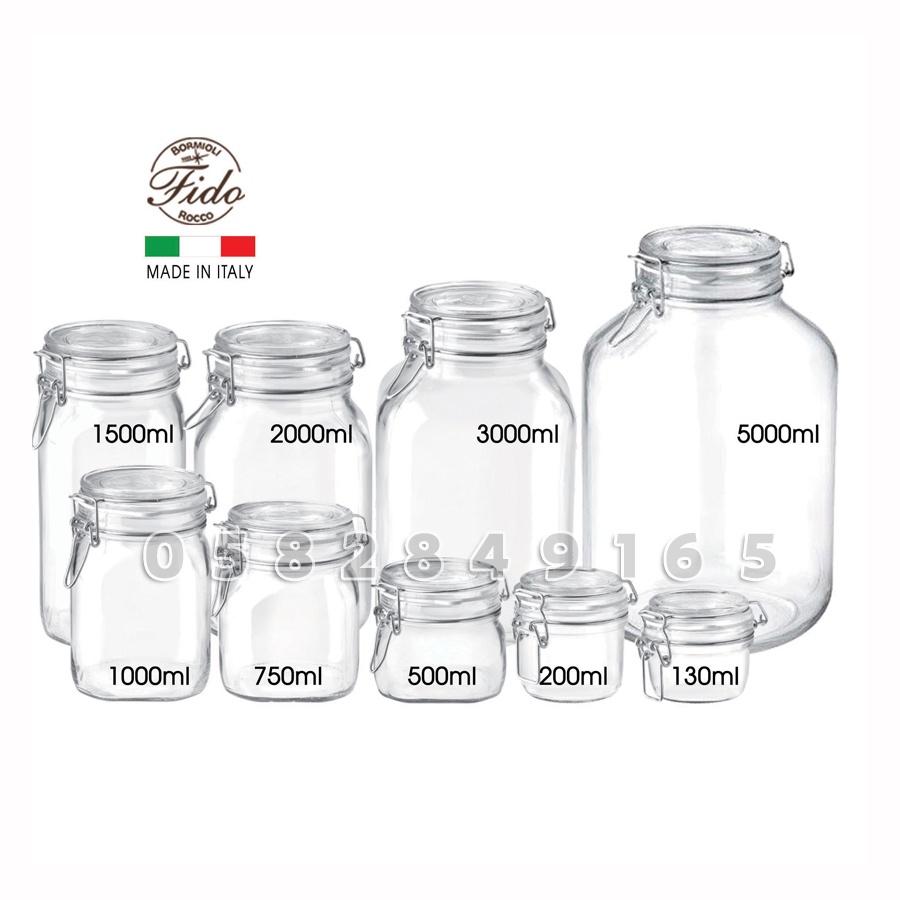 ITALY-Hũ thủy tinh đựng gia vị, ngũ cốc, yến mạch nắp cài FIDO - Bormioli Rocco - 1500ml-149230