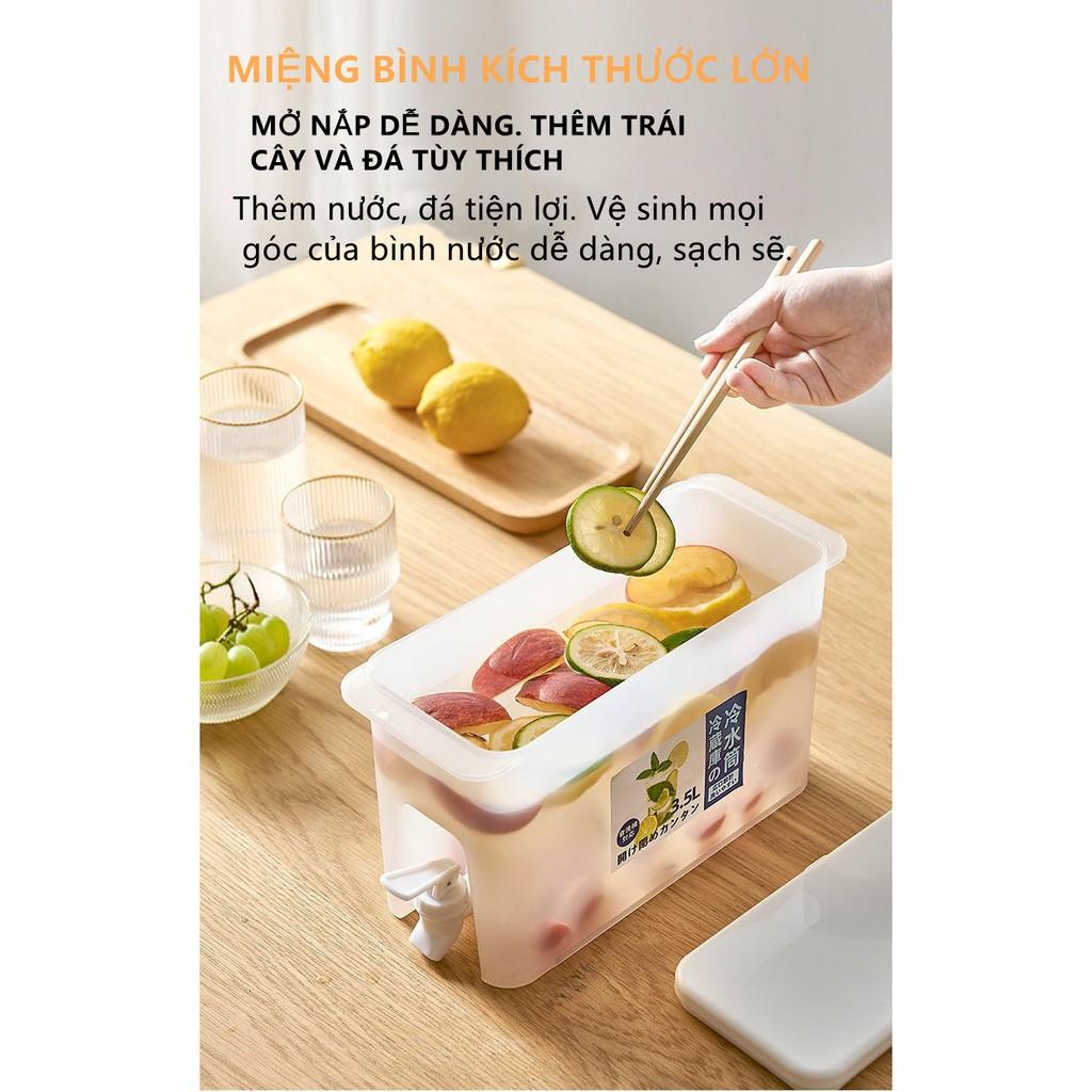 Bình Đựng Nước Nóng Lạnh Có Vòi 3.5L, Bình Nước Có Vòi Để Tủ Lạnh