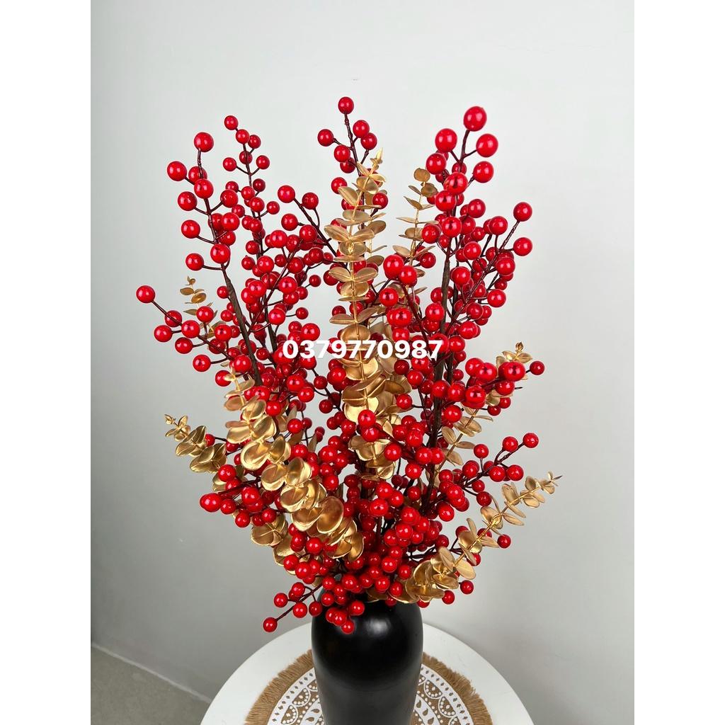 Bình đào đông đỏ-Decor nhà xinh-Trang trí ngày tết