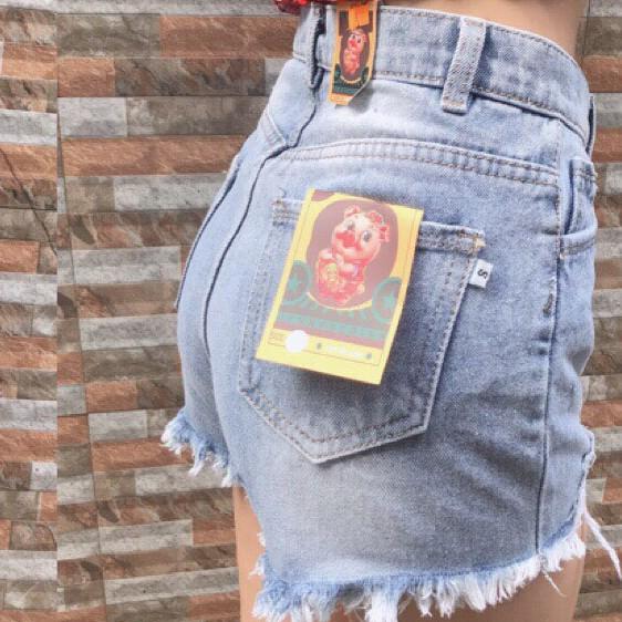 QUẦN SHORT JEAN NỮ RÁCH MÀU XANH THỜI TRANG QSN03