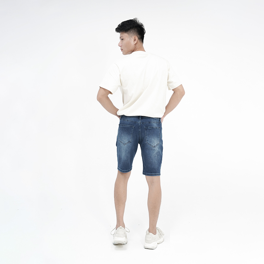 Quần Short Jeans Nam Cao Cấp HUNTER X-RAYS Form Slimfit Thun Màu Xanh S71