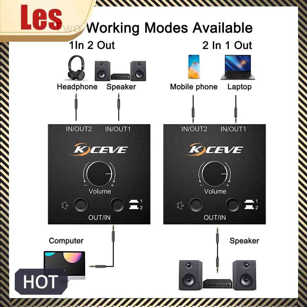 Bộ Chia Âm Thanh 2x1 / 1x2 3.5mm Chất Lượng Cao