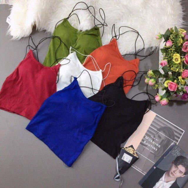 Áo Yếm Hở Lưng Đan Dây SAVVY, Áo Croptop Yếm Thời Trang Hot Hit Mùa Hè Này