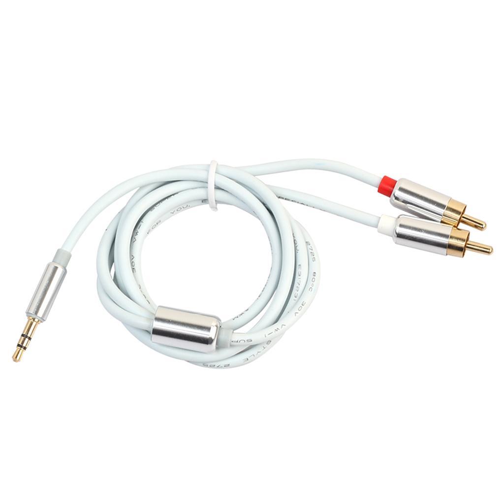 3 FT 3.5mm Stereo Male Plug to 2 RCA Audio Male Adapter Speaker Cable