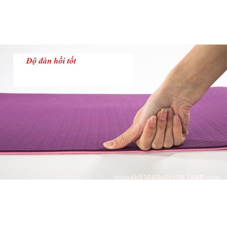 SALE- Thảm yoga 6mm TPE 2 lớp( Tặng túi lưới +chai xịt)