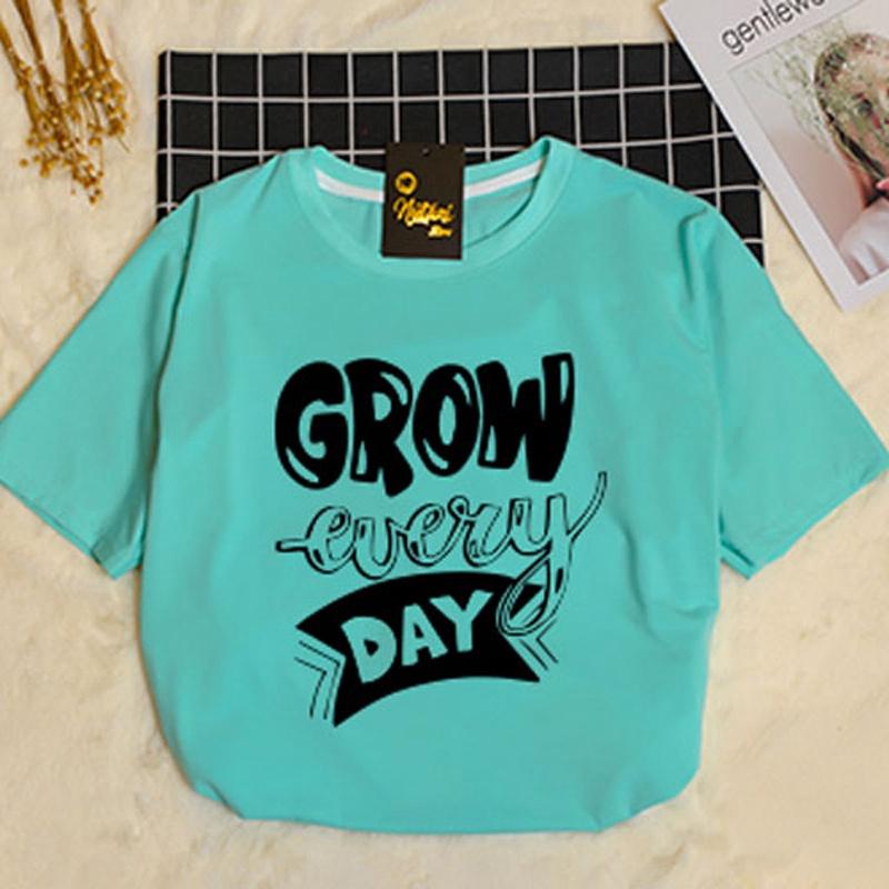 Áo Thun Nữ Tay Lỡ Unisex Đẹp In Chữ Grow Every Day ATN3605 - J.A Shop