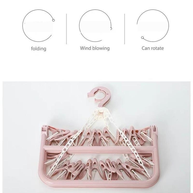 Móc Trùm Phơi Quần Áo 32 Kẹp Đa Năng - Giao Màu Ngẫu nhiên