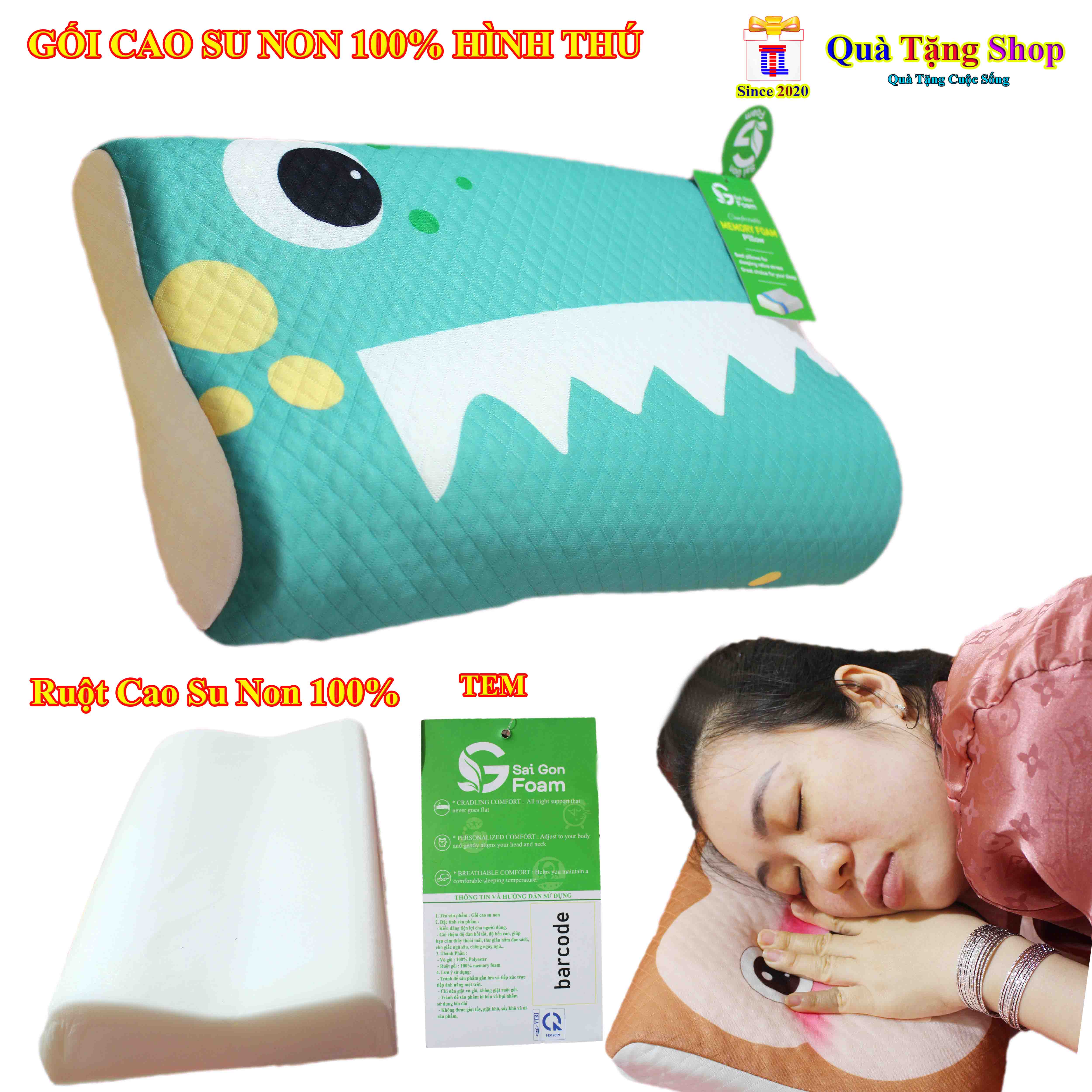 GỐI CAO SU NON CAO CẤP 100% SIÊU ÊM