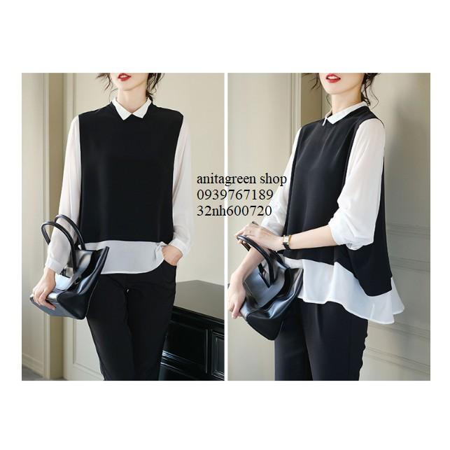 Nh600720-SƠ MI NỮ PHỐI MÀU CÁ TÍNH