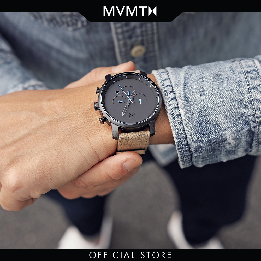 Đồng hồ Nam MVMT dây da 45mm - Chrono D-MC01GML