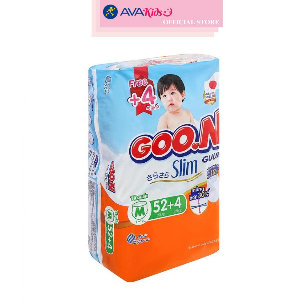 Tã quần GOO.N Slim size M 52 + 4 miếng (7 - 12 kg)