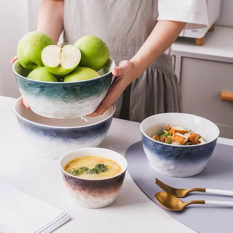 Bát cơm, tô canh sứ vân đá cao cấp phong cách Bắc Âu