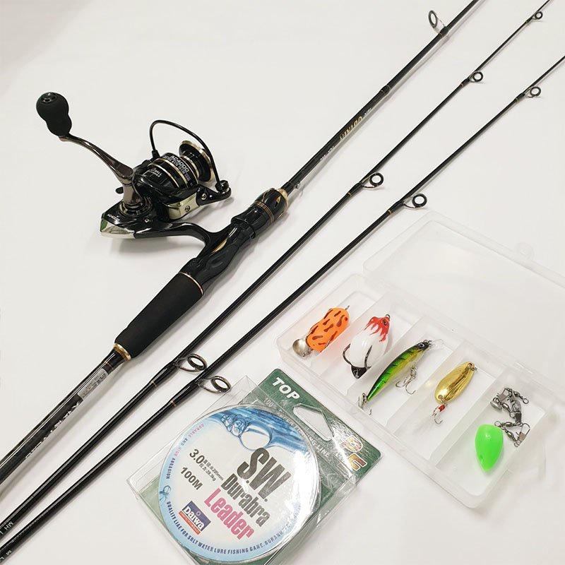 Bộ cần câu lure carbon 2 ngọn máy đứng FVLAD + máy kim loại AC4000 1.8m - 2.1m - 2.4m. mã BCM17- Đứng