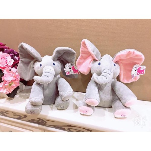 Đồ choi thú bông biết hát, biết vẫy tai, kể chuyện, tặng kèm thước đo chiều cao cho bé, Giao màu hồng