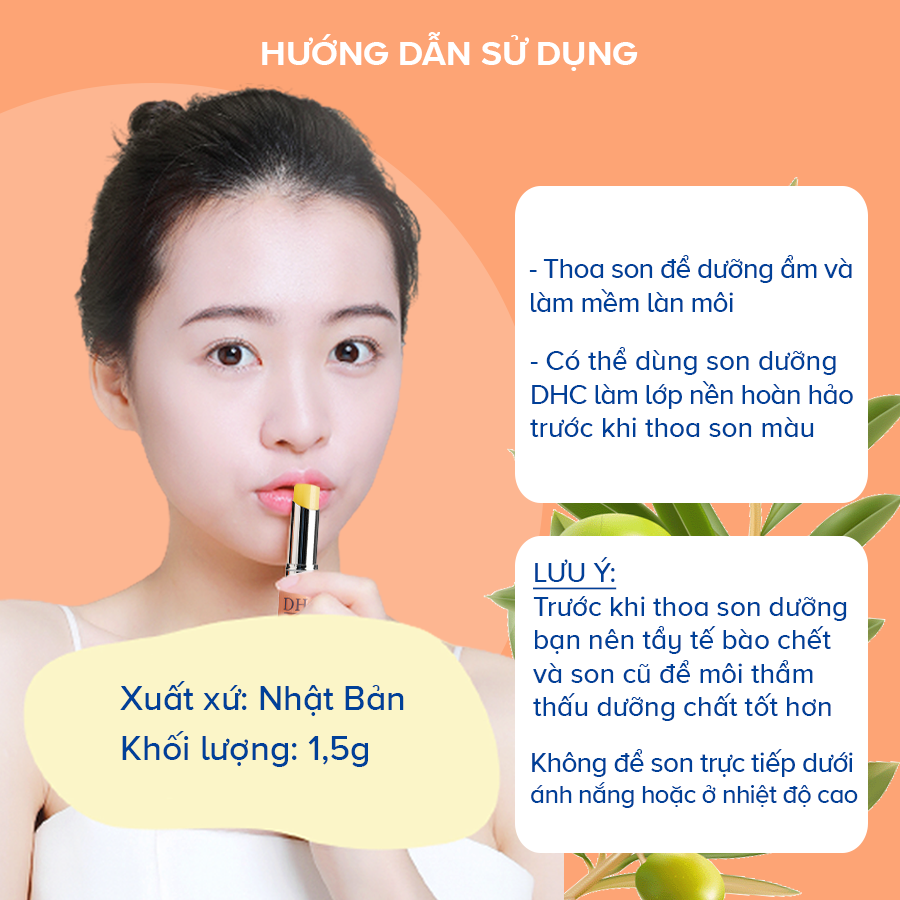 Son dưỡng môi DHC Nhật Bản Lip Cream giữ ẩm môi, giảm thâm và trẻ hóa môi JN-DHC-LIP