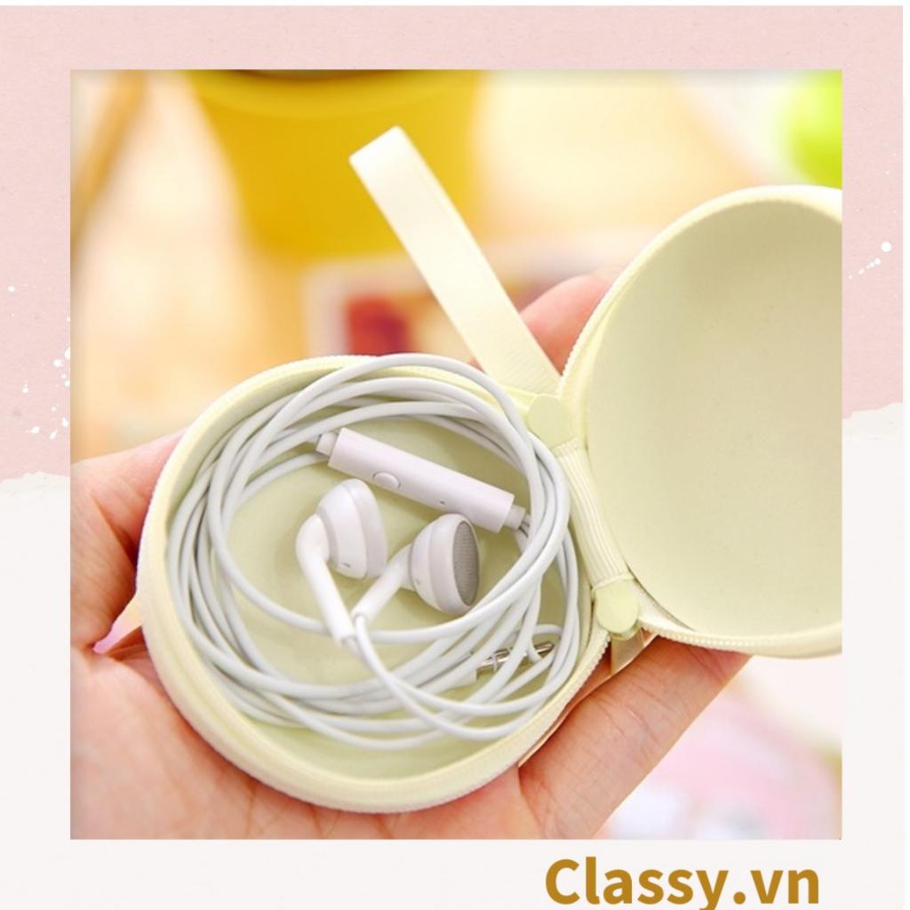 Túi hộp bằng thiếc Classy Đựng Cáp Sạc Tai Nghe Hình Tròn họa tiết Hoạt HÌnh Siêu Tiện Dụng Kích thước: 7cm x 3cm [T260