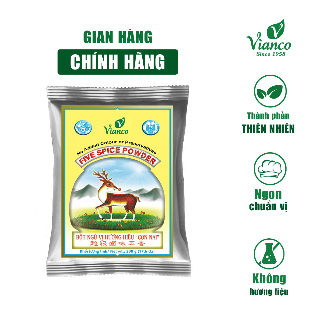 Bột Ngũ Vị Hương Hiệu Con Nai 500gr