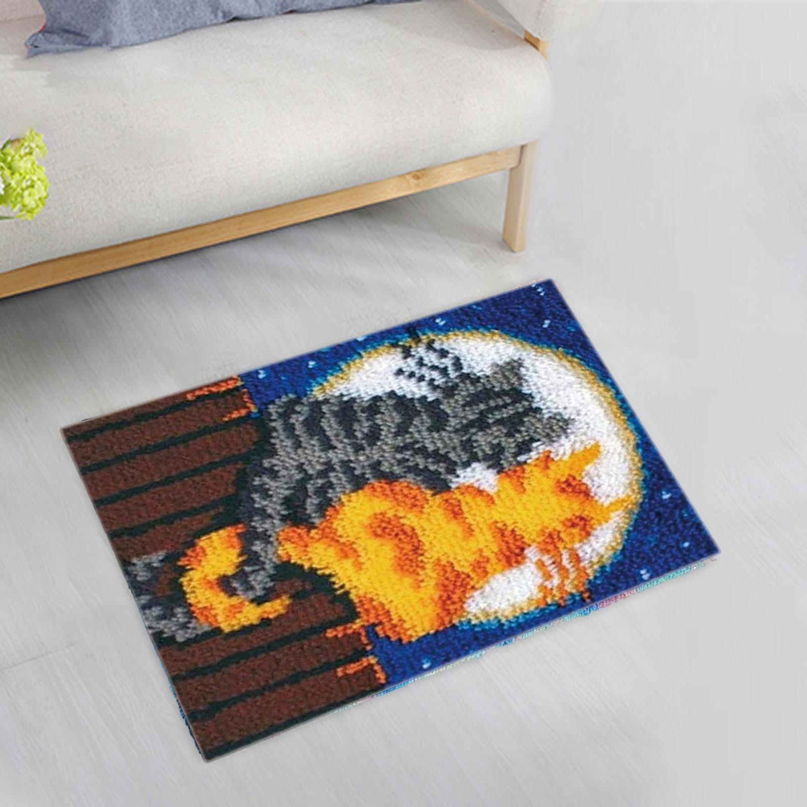 Latch Hook Rug Kit DIY Rug Crochet Yarn Kits Carpet Latch Hooking Kits for Festival