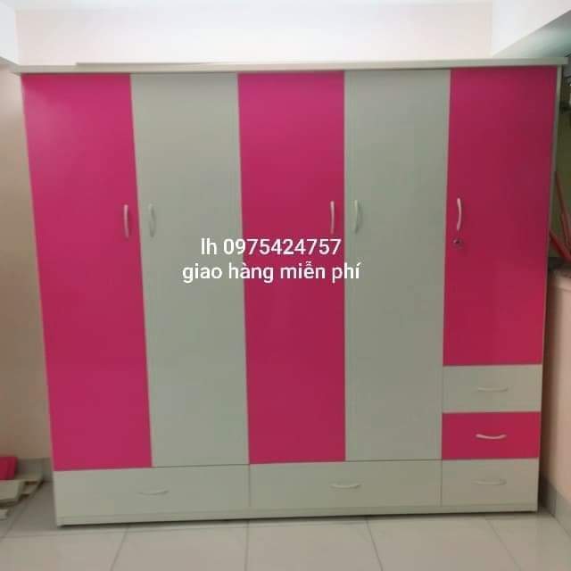 Tủ nhựa đài loan 5 cánh phối màu