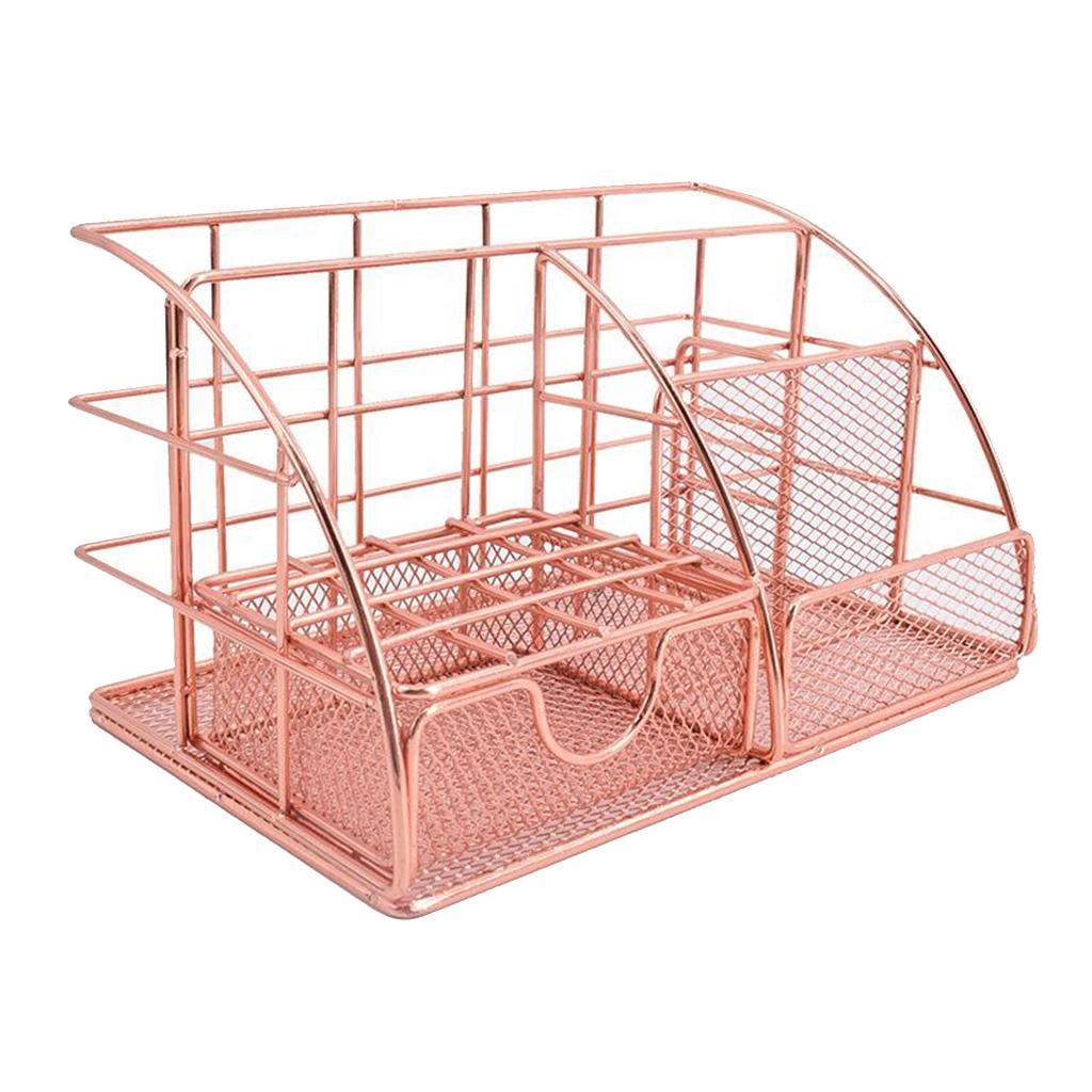 Mesh Desk Organizer Supplies with Drawer Home Pen Holder Storage
