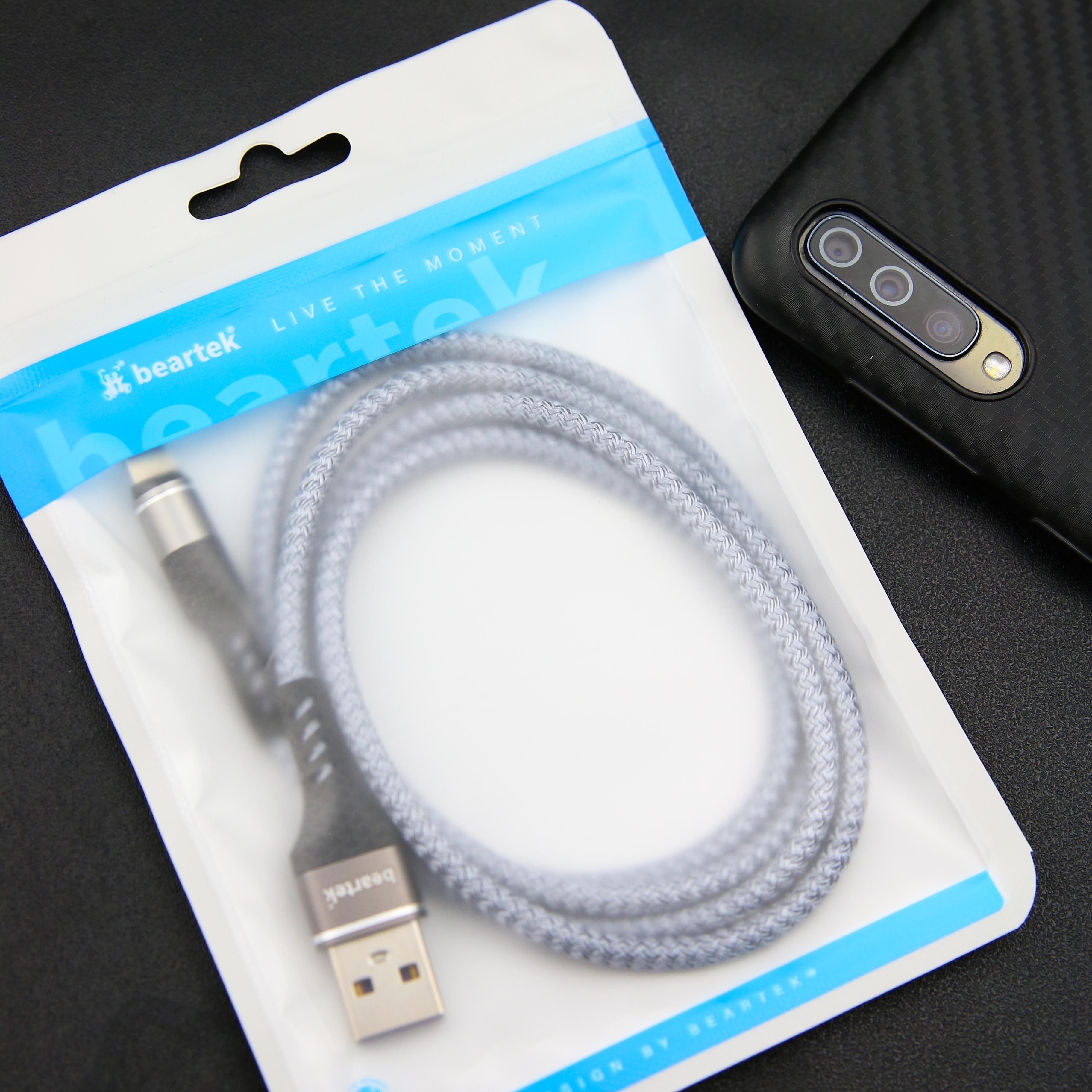 Dây Cáp Sạc Nhanh Beartek Bện Dây Nylon Loại Dày Cổng USB cho Ip 5/6/7/8/X/XS/XS Max - Hàng chính hãng