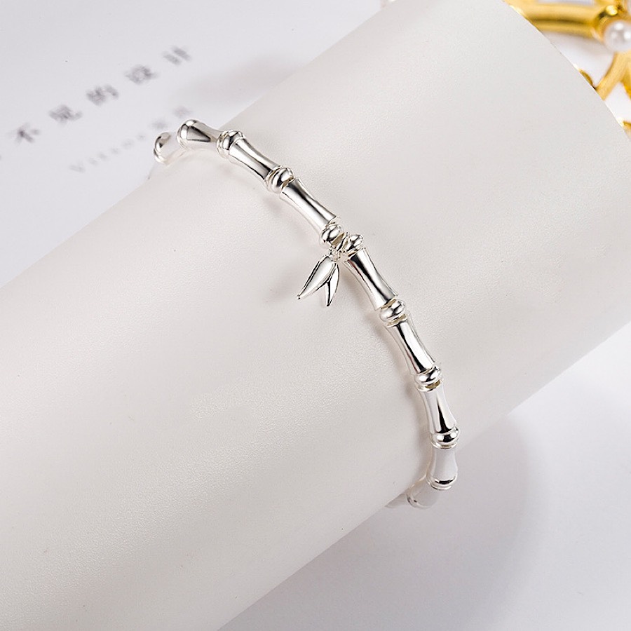 LẮC TAY ĐỐT TRE MẠ BẠC BỘ BỘ CAO THĂNG MỌI SỰ THĂNG TIẾN