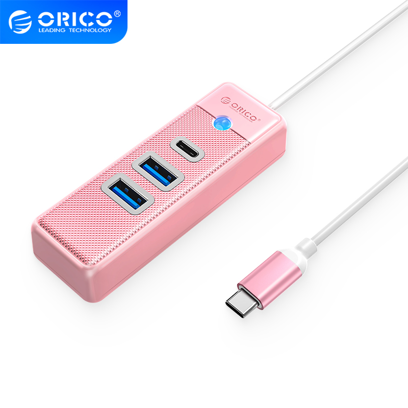 Bộ Chuyển Đổi HUB TypeC 1 USB ra 2  cổng USB 3.0 5Gps / 1 cổng TypeC 5Gbps PWC2U-C3-015 Orico - Hàng Chính Hãng