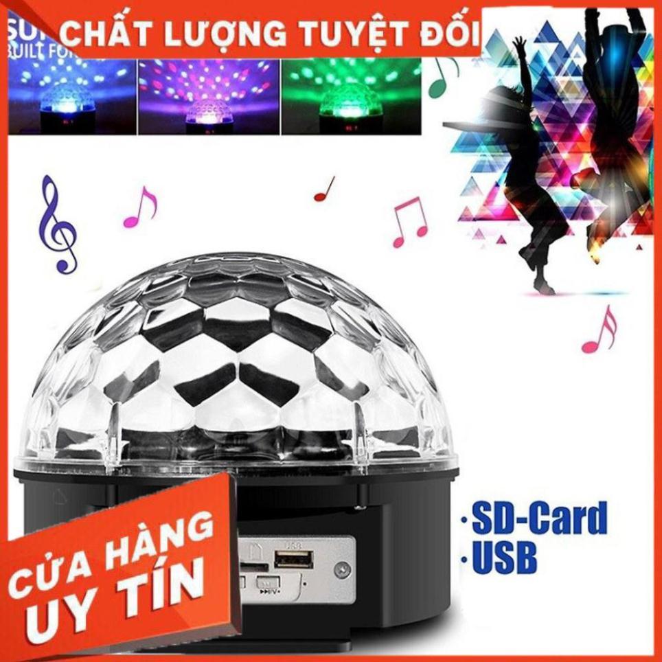 Đèn LED quả cầu cảm ứng xoay pha lê 7 màu nhấp nháy theo nhạc - Đèn vũ trường cảm ứng 7 màu cao cấp