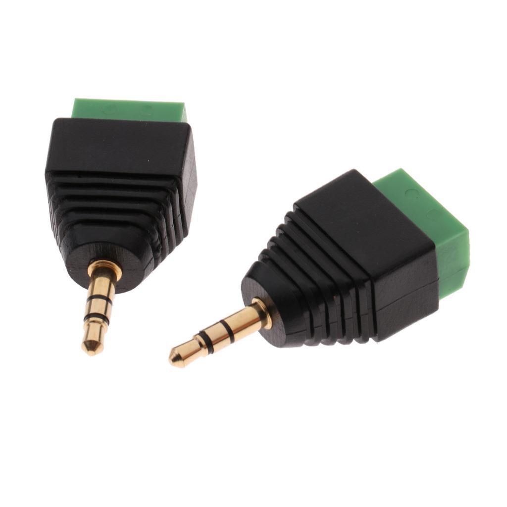 2.5mm Stereo Male Plug To AV Screw Video Terminal AV Cable Connector Adapter