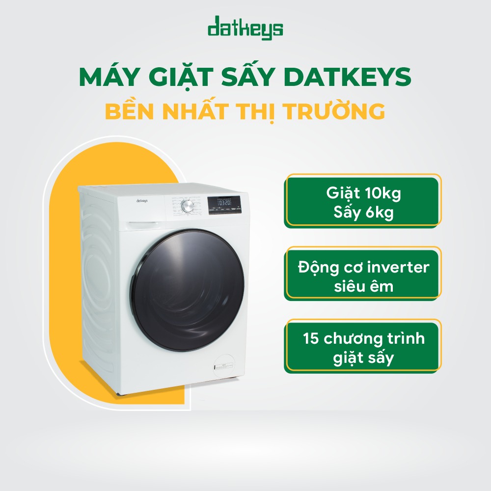Máy giặt sấy tự động Datkeys 10Kg Model DWF-100C14LTH-MYD60 | Hàng chính hãng