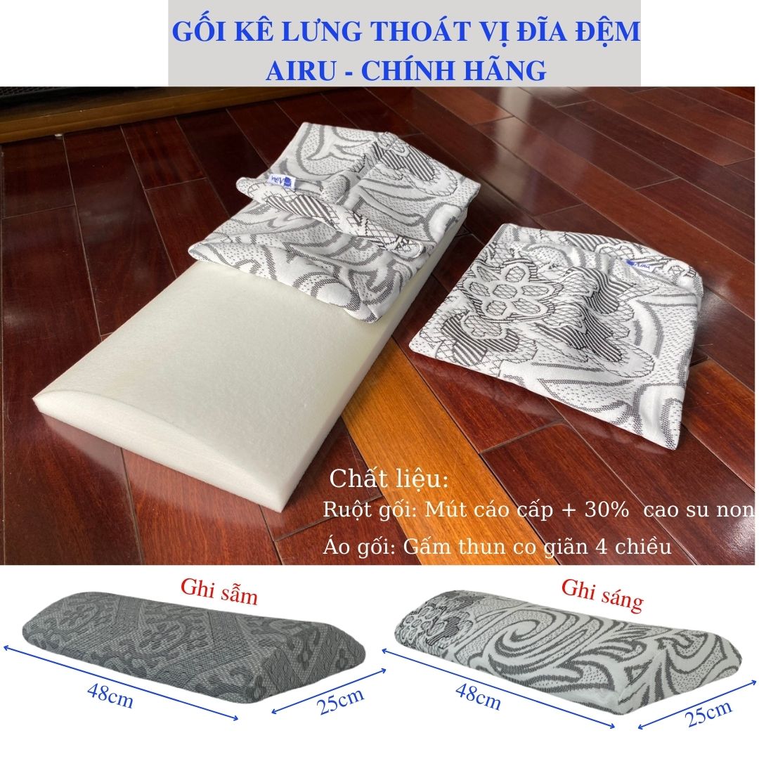 Gối kê lưng thoát vị đĩa đệm, thoái hoát cột sống lưng, đau mỏ lưng- Yorokobi- Ghi sẫm