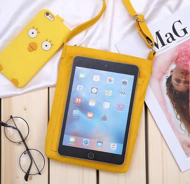 Túi tote, Túi vải, Túi tote đeo chéo, túi xách mini, túi tote mini, túi tote hình cô gái, túi đựng ipad mini