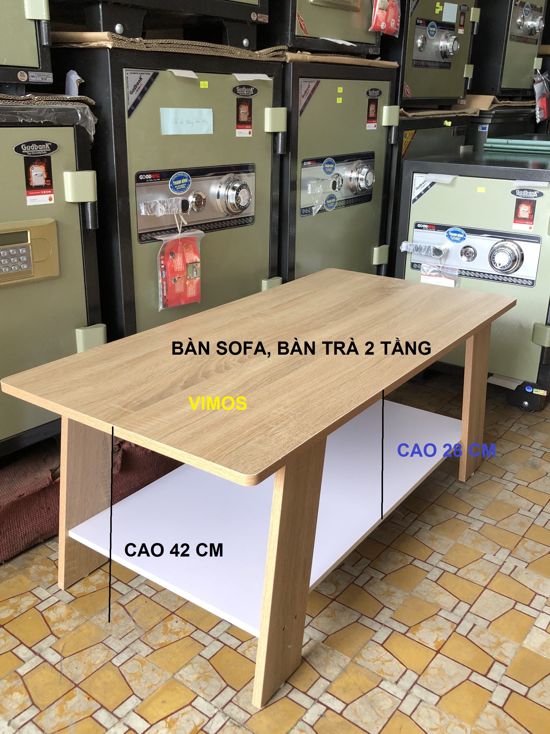 Bàn sofa, bàn trà 2 tầng kiểu dáng hiện đại