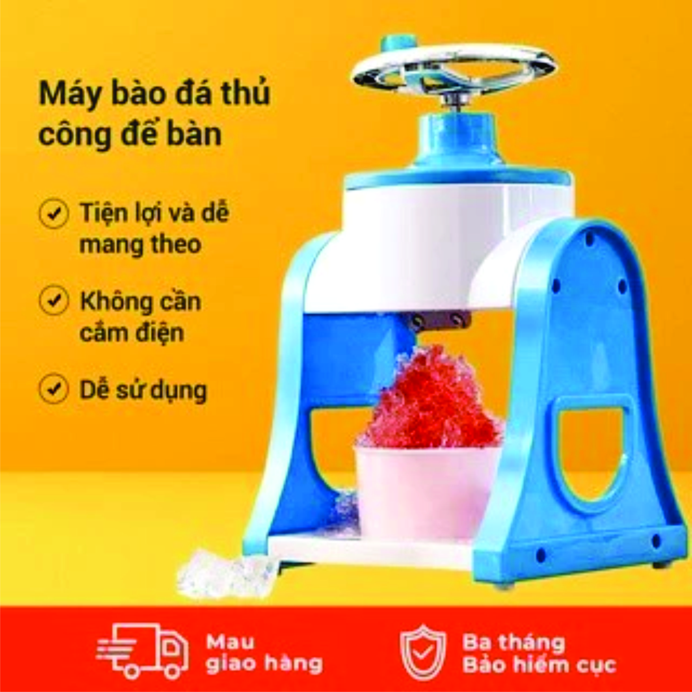 Máy Xay Đá ,Máy Bào Đá Bằng Tay Siêu Min Tiện Lợi,Máy bào đá tuyết Cho Bé Và Cho Cả Nhà Hàng Chính Hãng
