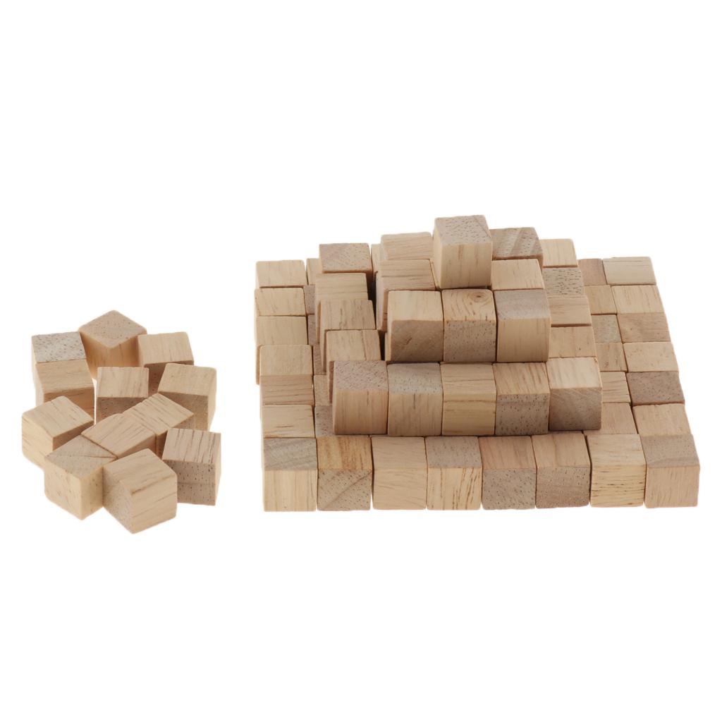 100Pieces Khối Xây Dựng Bằng Gỗ Tự Nhiên Bộ đồ Chơi Kid Children Math Eco Toy