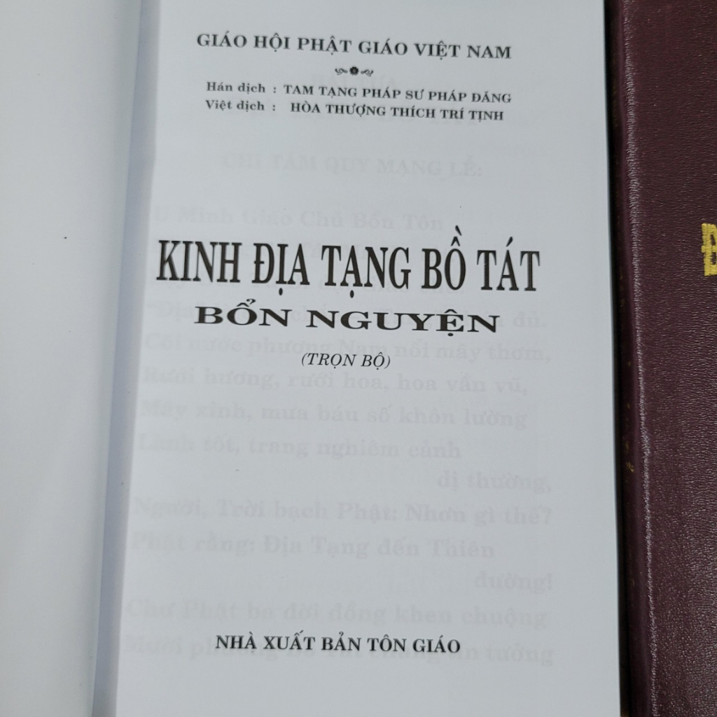 Hình ảnh Sách - Kinh Địa Tạng Bồ Tát Bổn Nguyện Bìa Da,Bìa Thường