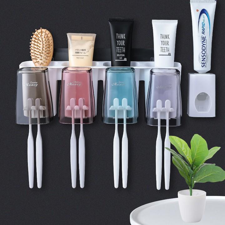 Kệ Để Đồ Phòng Tắm, Bộ Nhả Kem Đánh Răng Tự Động
