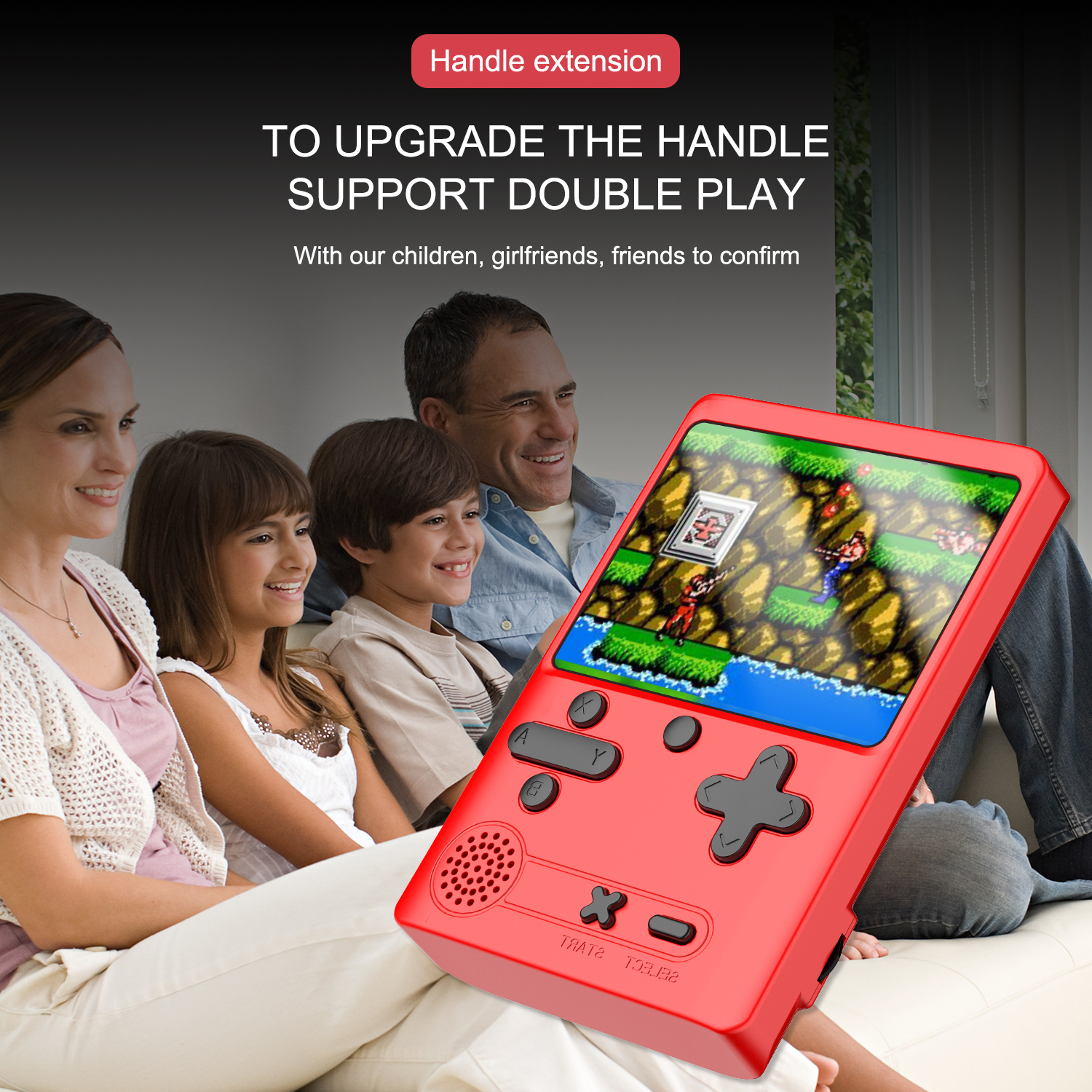 Máy chơi game cầm tay mini M6 với 500 game cononsole kết nối TV, game điện tử 4 nút mini sup500