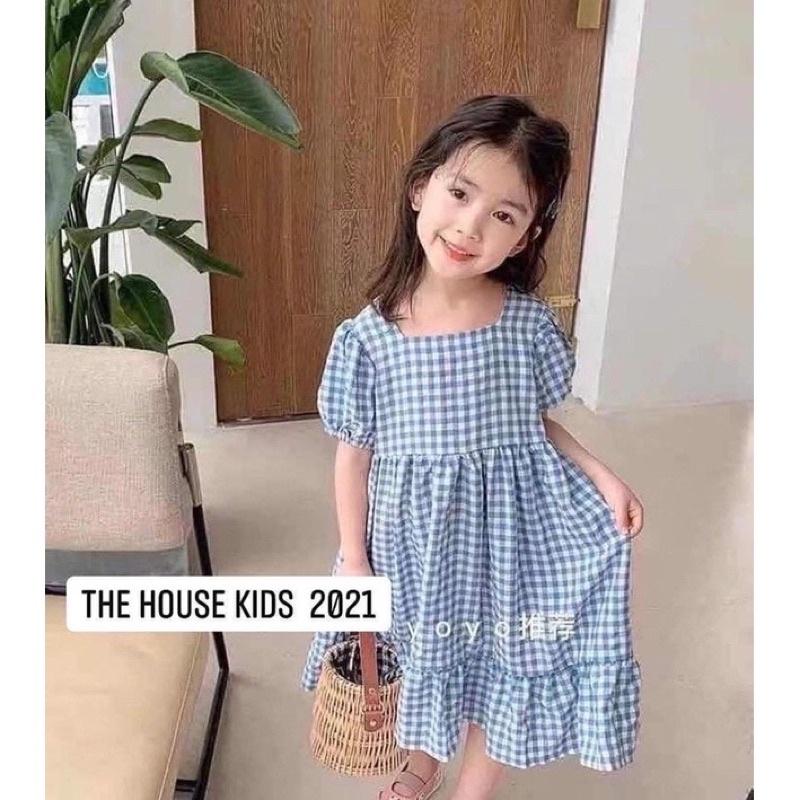 Váy Công Chúa Cho Bé Gái Váy 2 Màu Cao Cấp THE HOUSE KIDS Hoạ Tiết Kẻ Caro