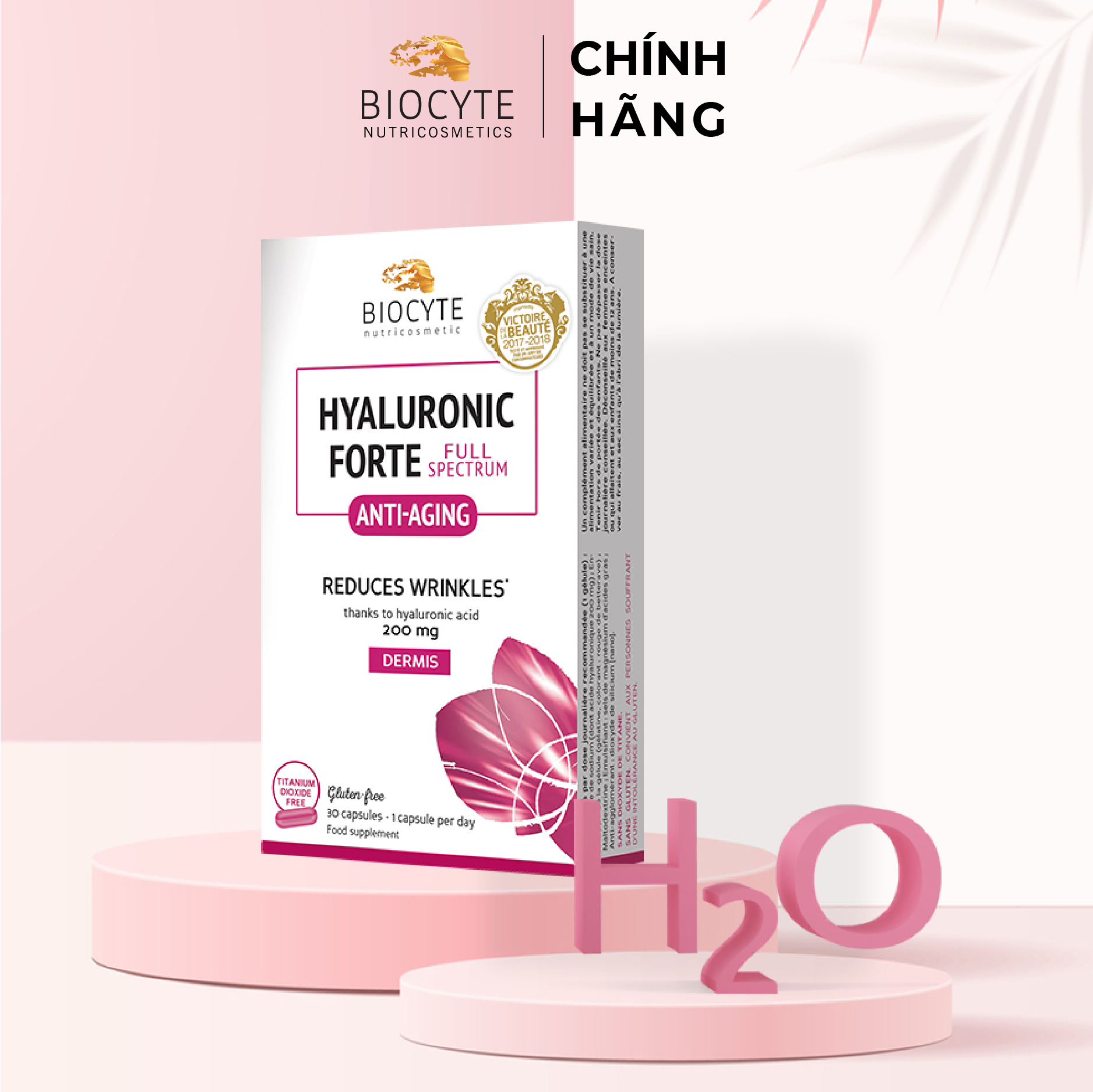 B02 Viên uống giúp giảm nhăn, cung cấp độ ẩm da BOC Hyaluronic Forte Full Spectrum - Biocyte