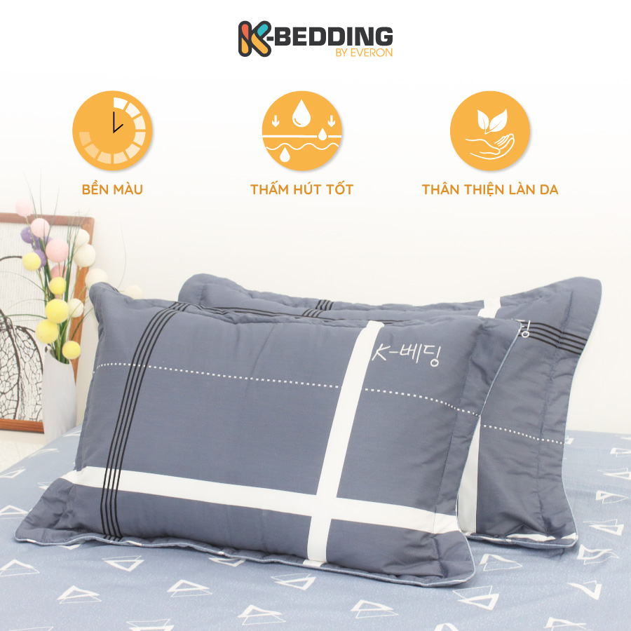 Vỏ Gối Nằm Chần Bông Cotton K - Bedding By Everon 45X65Cm 1 Cặp - Kcp303