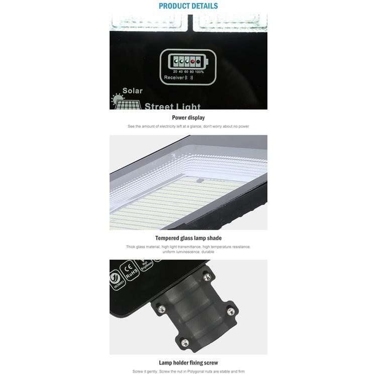 Đèn đường bàn chải năng lượng mặt trời 200W IP67 chống nước ngoài trời