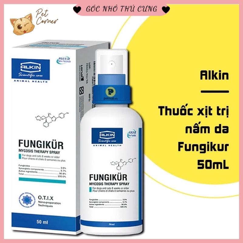 Xịt nấm ngứa, ve rận, ghẻ ngứa và viêm da cho chó mèo Fungikur (50ml)