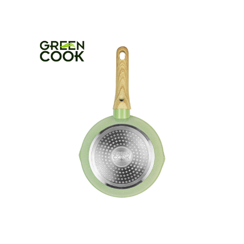 Hình ảnh Chảo nhôm sâu men đá ceramic miệng rót Green Cook GCP231 màu xanh 10 lớp chống dính sử dụng được trên tất cả các loại bếp - greencook