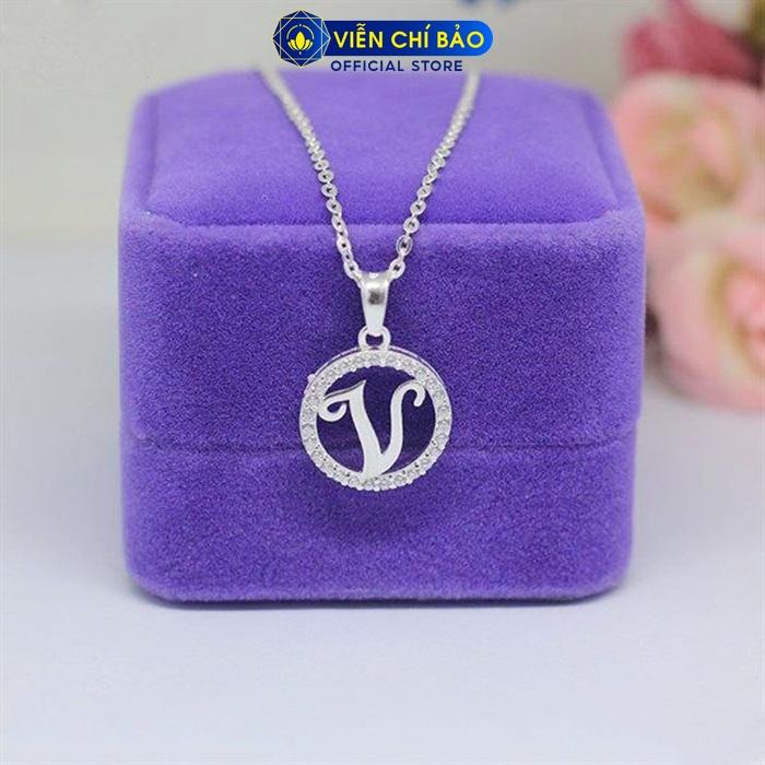 Dây chuyền bạc nữ Mặt chữ cách điệu theo tên bạc S925 thời trang phụ kiện trang sức nữ Viễn Chí Bảo M400034 D400143x