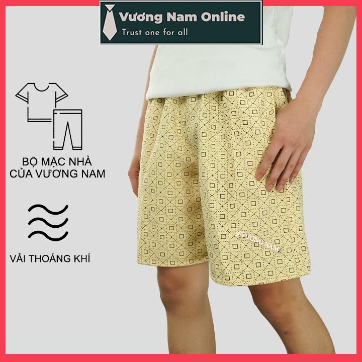 Quần đùi nam caro mặc nhà cotton may kỹ lưỡng ống rộng