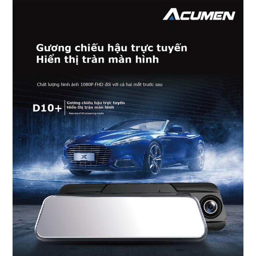 CAMERA hành trình gương Acumen D10 plus Màn hình 9.66'', Hình ảnh 1080P Full HD