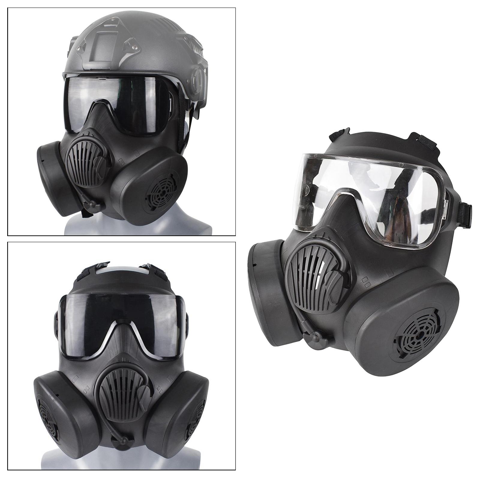 Protective Mask, Safety Full Face Eye Protection Dummy Toxic Gas Mask with Adjustable Strap for BB Gun CS Cosplay Costume Halloween
